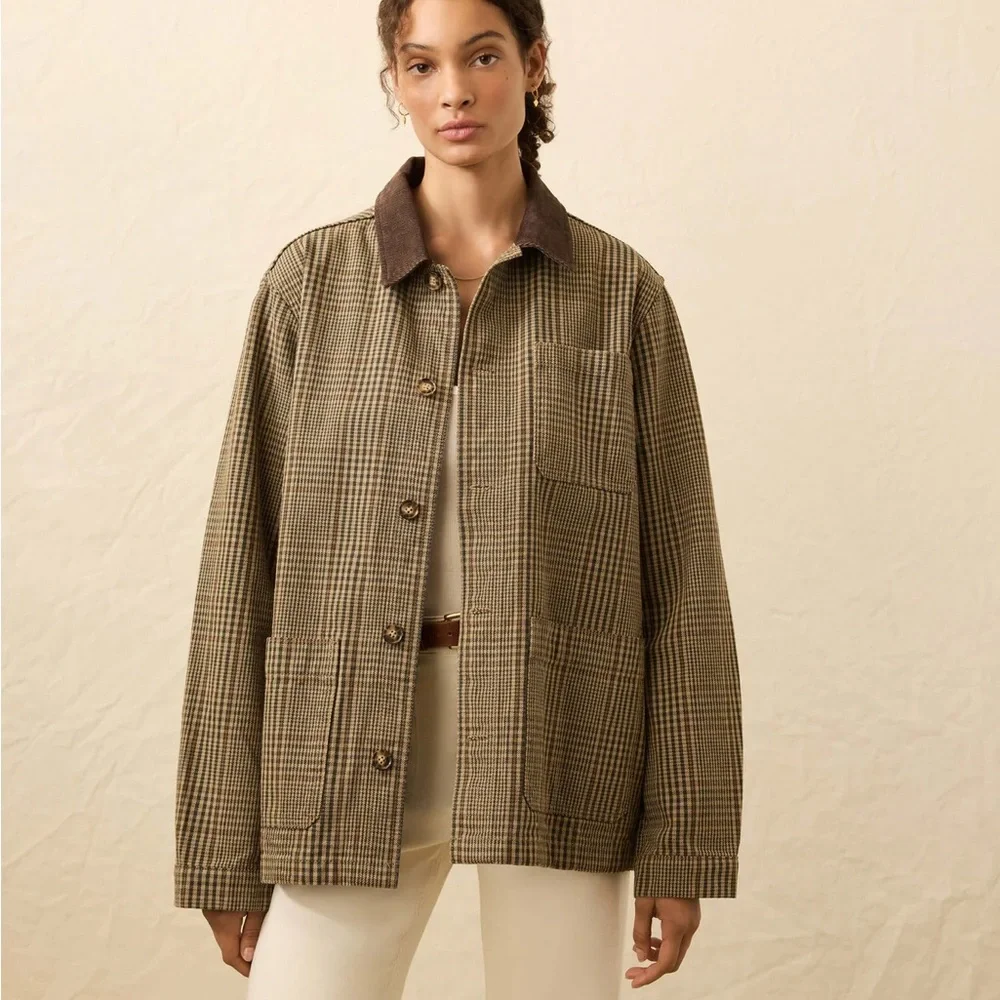 Faherty High Ridge Twill Studio Jacket - Unisex - Wildwood Plaid / XS NWOT